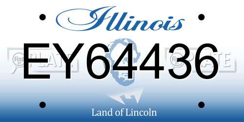 EY64436 Illinois License Plate