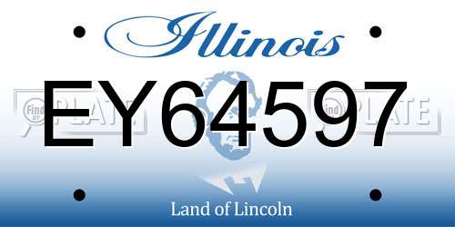 EY64597 Illinois License Plate