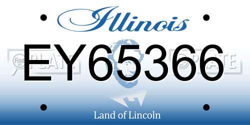 EY65366 Illinois License Plate
