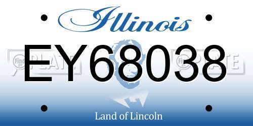 EY68038 Illinois License Plate