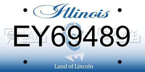 EY69489 Illinois License Plate