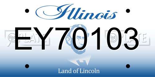 EY70103 Illinois License Plate