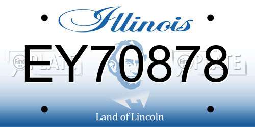 EY70878 Illinois License Plate