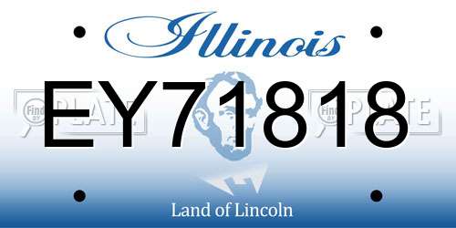 EY71818 Illinois License Plate