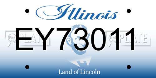 EY73011 Illinois License Plate