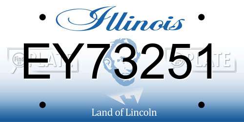 EY73251 Illinois License Plate