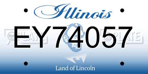 EY74057 Illinois License Plate