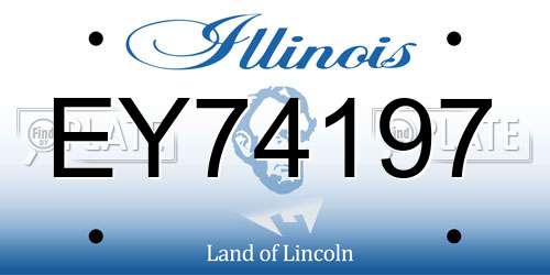 EY74197 Illinois License Plate