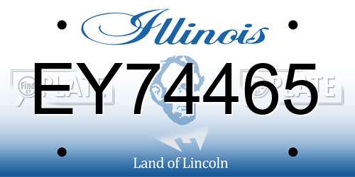 EY74465 Illinois License Plate