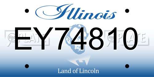 EY74810 Illinois License Plate