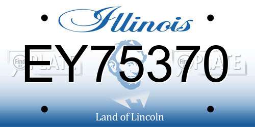 EY75370 Illinois License Plate