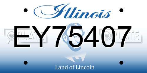 EY75407 Illinois License Plate