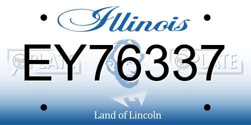 EY76337 Illinois License Plate