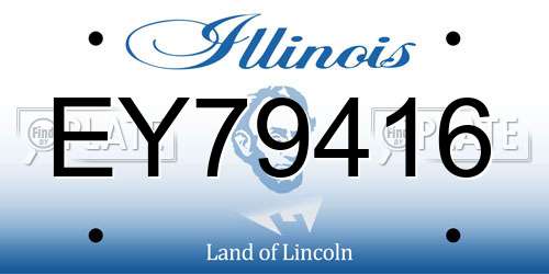 EY79416 Illinois License Plate