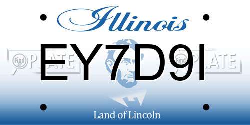 EY7D9I Illinois License Plate