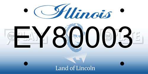 EY80003 Illinois License Plate