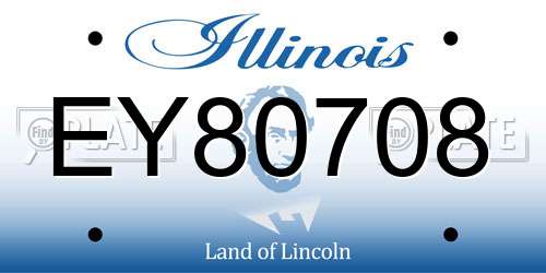 EY80708 Illinois License Plate