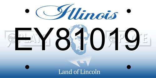 EY81019 Illinois License Plate