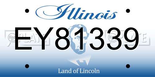 EY81339 Illinois License Plate