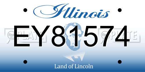 EY81574 Illinois License Plate