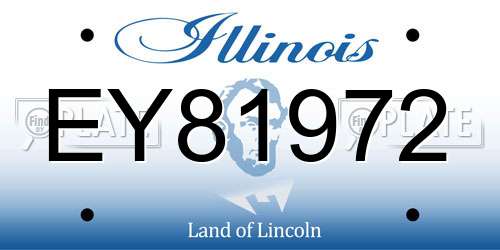EY81972 Illinois License Plate