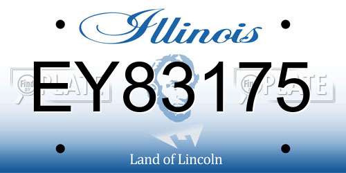 EY83175 Illinois License Plate
