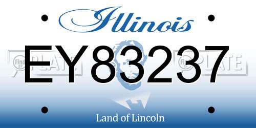 EY83237 Illinois License Plate
