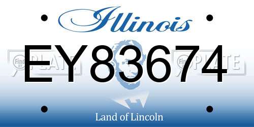 EY83674 Illinois License Plate