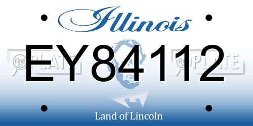 EY84112 Illinois License Plate