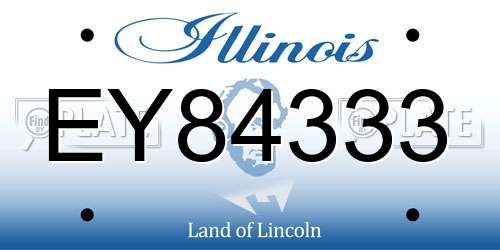 EY84333 Illinois License Plate