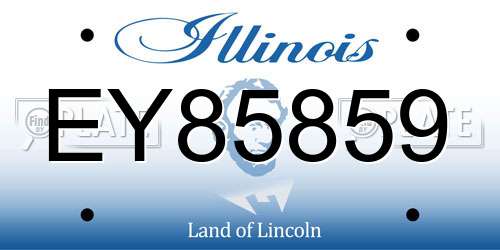 EY85859 Illinois License Plate
