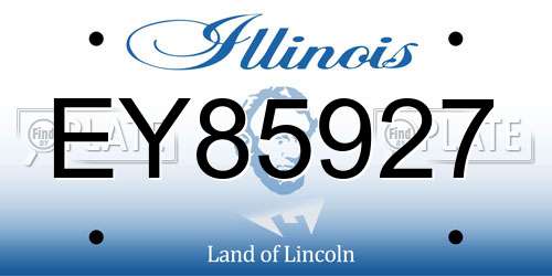 EY85927 Illinois License Plate