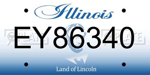 EY86340 Illinois License Plate