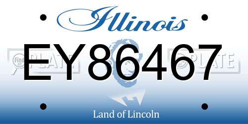 EY86467 Illinois License Plate