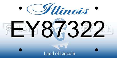 EY87322 Illinois License Plate
