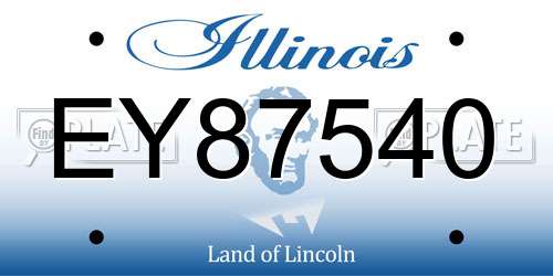 EY87540 Illinois License Plate