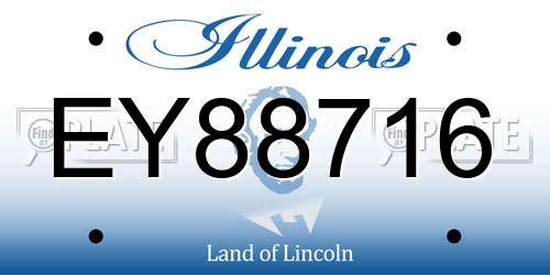 EY88716 Illinois License Plate