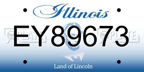 EY89673 Illinois License Plate