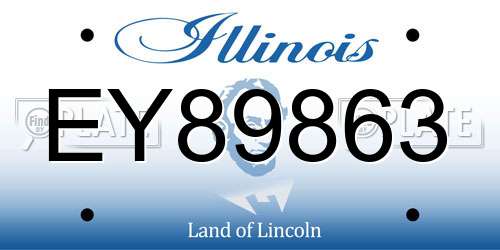 EY89863 Illinois License Plate