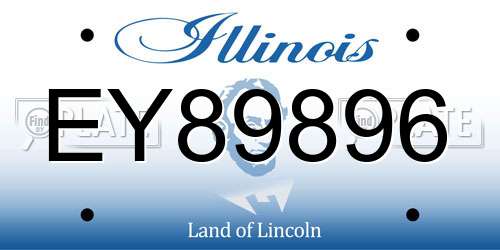 EY89896 Illinois License Plate