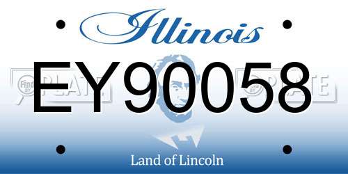EY90058 Illinois License Plate