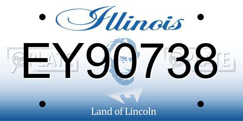 EY90738 Illinois License Plate
