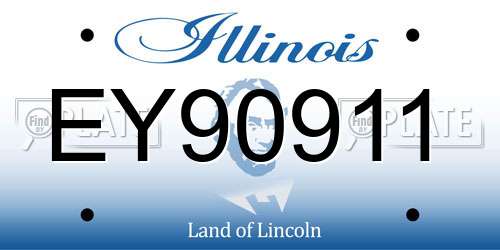 EY90911 Illinois License Plate