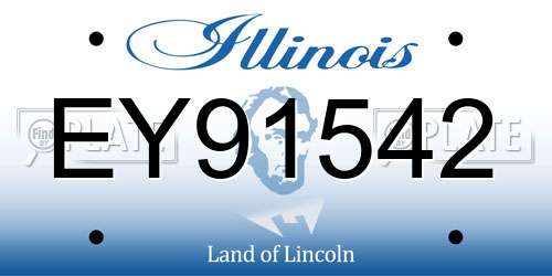 EY91542 Illinois License Plate