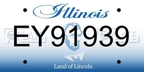 EY91939 Illinois License Plate
