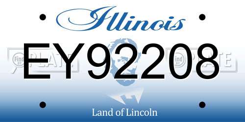 EY92208 Illinois License Plate