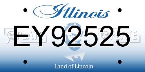 EY92525 Illinois License Plate
