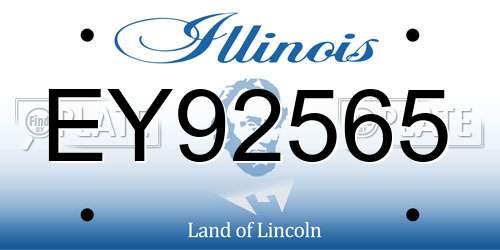 EY92565 Illinois License Plate