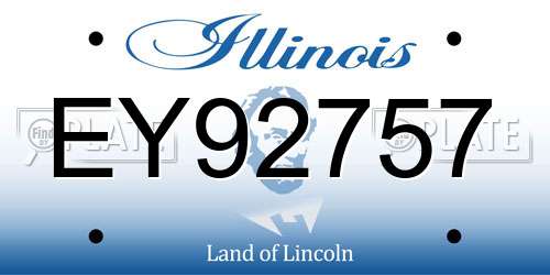 EY92757 Illinois License Plate