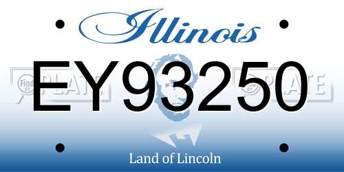 EY93250 Illinois License Plate
